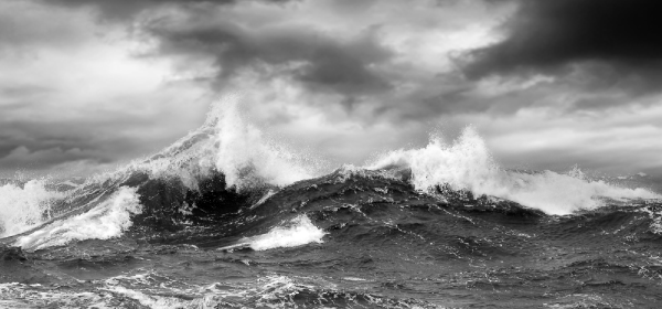 A wild stormy sea